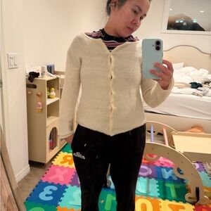 Sezane  GASPARD CARDIGAN Cream Cardigan Sweater